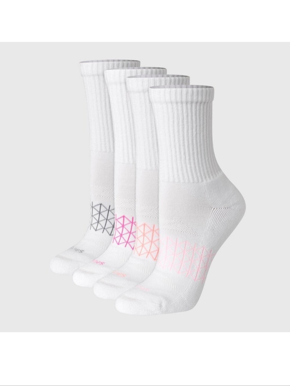 Hanes Womens White Crew Absolute Athletic Socks 4-Pack Shoe Size 5-9 Nwt